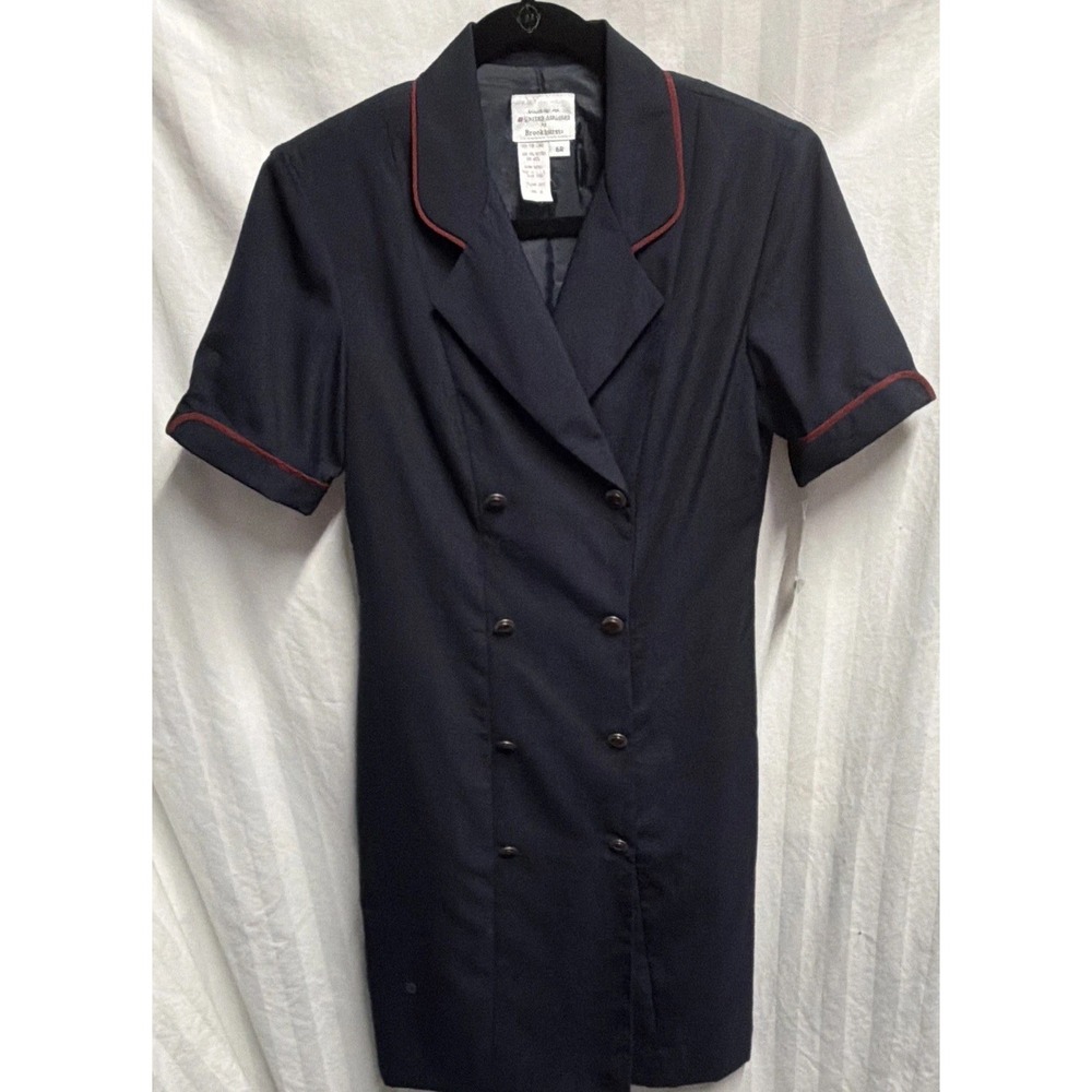 Vintage dark blue double-breasted UA flight attendant uniform SS Brookhurst 6R